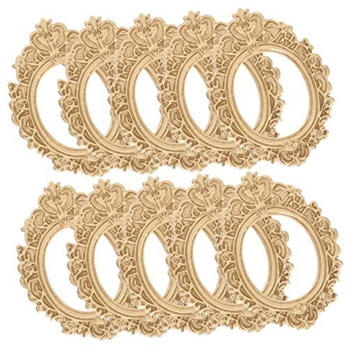Abaodam 10st Bilderrahmen Goldener Barockrahmen Mini-Vintage-harzrahmen Antiker Fotorahmen Kunstharz Miniatur Fotorahmen DIY-schmuck-Display-Rahmen Desktop Maniküre Fotoordner Harzmaterial
