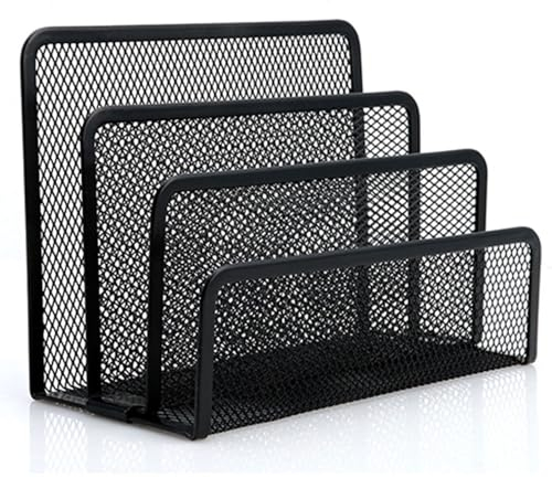Netz-Briefhalter, Metall, vertikal, Netz, Schreibtisch-Ordner, Sortierer für Papierpost – 3 Fächer