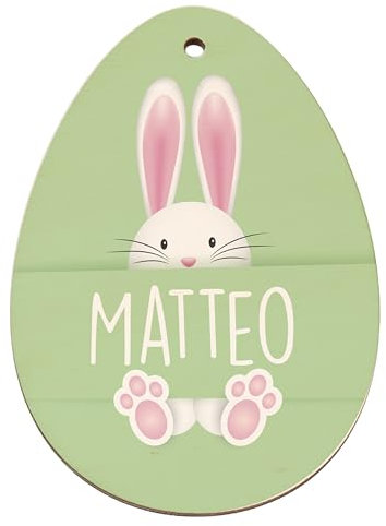 Kidsmood – Personalisierte Osterdeko zum Aufhängen – Ostereier zum Aufhängen mit Namen aus Holz– Frühlingsdeko Innen & Ostern Deko für Osternest Kinder [8x10 cm]