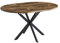 Design Esstisch rund GO-111 ausziehbar Tisch Esszimmer 100x100x75 cm, Farbe:Nussbaum - Schwarz matt