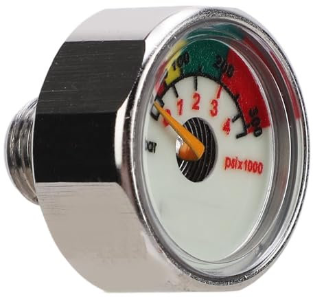 CHICIRIS 98.4ft Waterproof Bottle Pressure Gauge, Stainless Steel Bottle Pressure Gauge, Glow in The Dark, Accurate Display Meter for Diving Tank