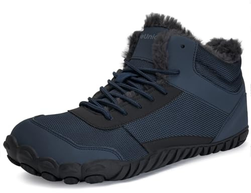 IceUnicorn Barefoot Shoes Women's Winter Barefoot Shoes Men's Trekking Hiking Shoes Wide Toe Box Minimalist, 072navy, 9.5 UK