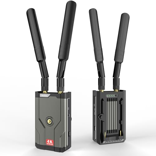 Transmisor y Receptor HDMI Inalámbrico 4K - Kit Extensor de 150m (492 pies), 5GHz 4K@30 Hz para Transmisión Desde DSLR, Computadora Portátil, Netflix, Youtube, PS4 a TV/Proyector
