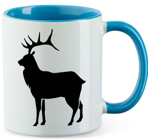 Huuraa Becher Hirsch Silhouette Geschenk 330ml Blau Hirsch Geschenkidee