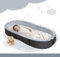 Tragbares/faltbares Kinderreisebett, mit Matratze, Matratzenschoner und Spannbettlaken, ovale Form für EIN kompakteres Bett.