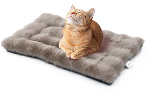 Mora Pets Katzendecke für Katzen Katzenkissen Flauschig Katzenbett Waschbar und rutschfest Katze Decke Warme Kuscheldecke für Kleine Mittelgroße Grosse Katzen Braun 56 x 35.5 cm