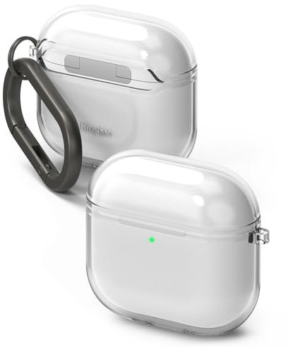 Ringke Air Case Kompatibel mit AirPods 4 Hülle, Klare Weiche Flexible Stoßfeste Kratzfeste Leichte Schutzhülle mit Karabiner für AirPods 4. Generation - Clear