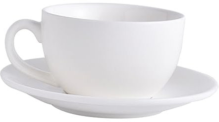 TIDTALEO 1set Tazzine Da Caffè Ceramica Bianca Elegante Con Sottobicchieri Per Casa e Ufficio Per Compleanni e Feste