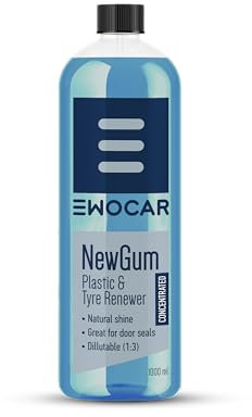 Ewocar NewGum Gel rafraîchissant pour pneus et plastiques 1000 ml – Soin en profondeur, rafraîchissement des couleurs et protection UV, hautement concentré