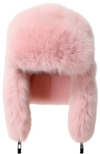 Heavyoff Damen Fliegermütze Thermal Russische Mütze Kunstfell Ushanka
