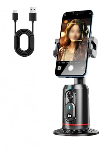 Built-In Ai Camera Smart Auto-Tracking Phone Stand, 360° Face Tracking Tripod with Remote & Gesture Control, Auto Tracking Camera for Sports