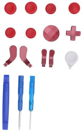 CFTGIW Metall-Thumbsticks, Paddel, D-Pads, Reparaturset, Game-Controller-Ersatz-Swap-Joysticks für -Controller, Serie 2, Modell 1797. Rotes Zubehör Ist für die Serie Thumbsticks Konzipiert