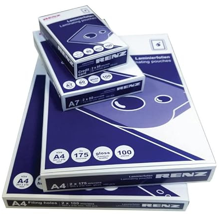 Renz Laminierfolien DIN A3, 426 x 303 mm, 125 mic