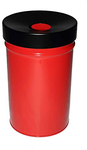 kaiserkraft | Abfallbehälter | selbstlöschend | Volumen 60 l | HxØ 630 x 392 mm | rot