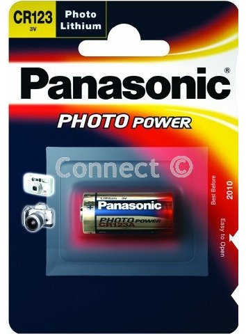 Panasonic CR123 Photo Lithium Battery Also Known As: Battery Pack Power Pack Battery Cell Power Cell Cell Rechargeable Battery Type: CR123 Battery Chemistry: Photo Lithium Voltage: 3 (Volts) Capacity: 1400 (mAH) -