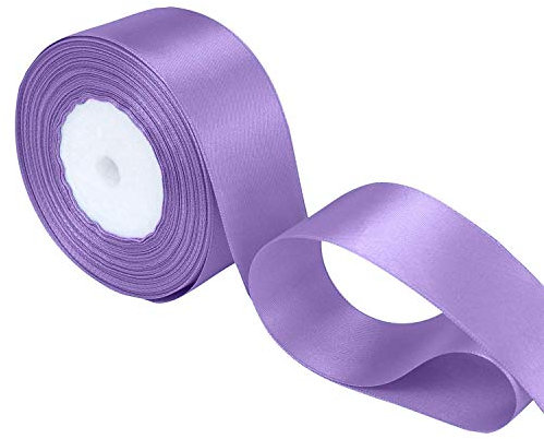 Trimming Shop Double Sided Ribbon - 25mm x 25 Metres - Lilac Purple Ribbon Roll - Satin Polyester Fabric, Solid Colour Ribbon for Gift Wrapping DIY Craft Projects, Making Bows