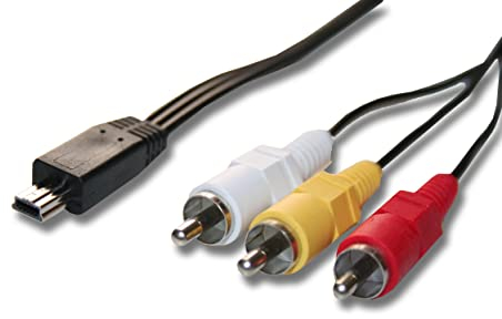 vhbw Audio Video AV Composite Kabel kompatibel mit Canon Ixus 130is, 132, 135, 140, 160, 165, 180, 185, 190, 200, 200is Kamera, Digitalkamera