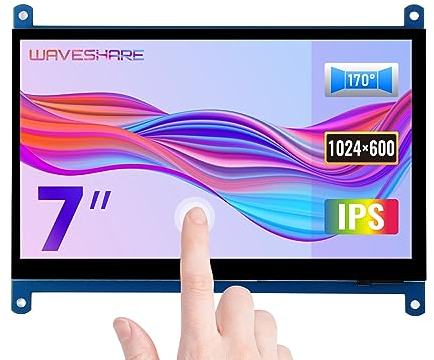 Waveshare 7 inch Control Panel Display for Raspberry Pi 4 Capacitive Touchscreen HDMI LCD (C) 1024x600 Resolution IPS with 170° View Angle Support All Raspberry Pi/Windows 10/8.1/8/7 PC Monitor
