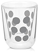 Zak Designs ZAK Dot Dot doppelwand Glas 7,5 cl & Löffel 4-er set silber