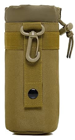 Huntvp Water Bottle Pouch Holder Water Bottle Carrier Bag 900D Nylon Molle Kettle Bag Holder 550ml, Brown