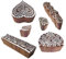Royal Kraft Indisch Muster Herz und Pfau Hölzern Drucken Stempel (Set von 6)