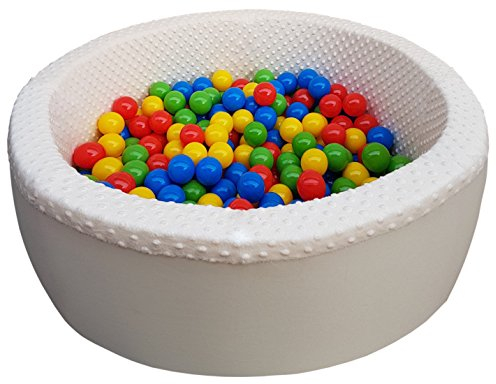 Plusche Kugelbad Bällebad Bällepool Spielbälle Bällchenbad Spielbecken Ball Minki 300 Bälle, 90 x 30 cm (Beige)