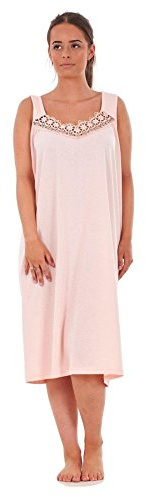 Bay eCom UK Ladies' Nightgown - 100% Cotton, V-Neck, Sleeveless, Long, M to XXXL, Aqua, Black, Blue, Pink, Peach, Lavender & White