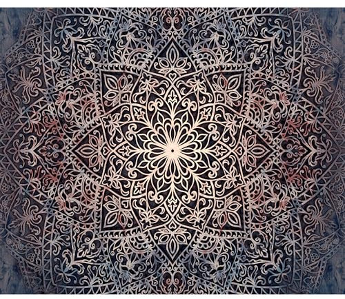decomonkey Fototapete Mandala, 350x256 cm, XL, Orient Muster Ornament blau