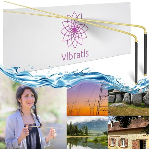 VIBRATIS Baguettes de Sourcier Professionnelles en Cuivre et Laiton, Baguettes de Radiesthésie pour Géobiologie, Feng Shui, Recherche de Sources et Objets