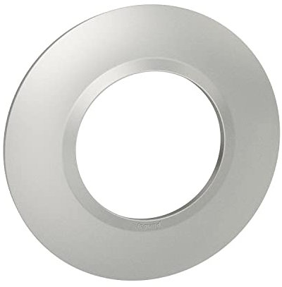 Legrand - Plaque de finition ronde dooxie 1 poste finition effet aluminium mat avec bague effet chrome