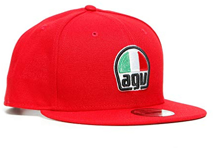 Dainese AGV 9Fifty Snapback Cap, Flaches Visier, rot, n