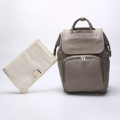 RONGJJ Wickeltasche Multifunktionale Baby Wickelrucksack Großem Volumen für Unterwegs inkl, Wickelunterlage, Kinderwagengurten, Grey