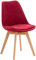 CLP Esszimmerstuhl Linares Kunststoff I Stoff I Samt I Cord I Lederoptik I Lehnstuhl Mit Holzgestell, Farbe:rot, Material:Samt