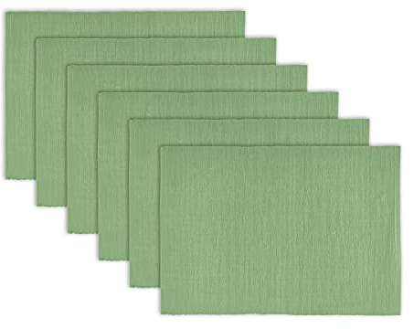 Craftbot Platzsets aus 100 % Baumwolle, gerippt, 33 x 48 cm, Hellgrün, für den Alltag, Basic-Tischsets, Stoff-Tischsets für den Esstisch