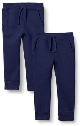 Amazon Essentials Joggers Bambine e Ragazze, Pacco da 2, Blu Marino, 8 Anni