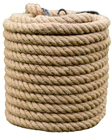 Cuerda de Cáñamo, de 16 mm / 18 mm / 20 mm Cuerda de Yute, Natural Cuerda Gruesa Resistente Cuerda para Manualidade, Manualidades, Embalaje de Regalo, Jardinería (20mm)