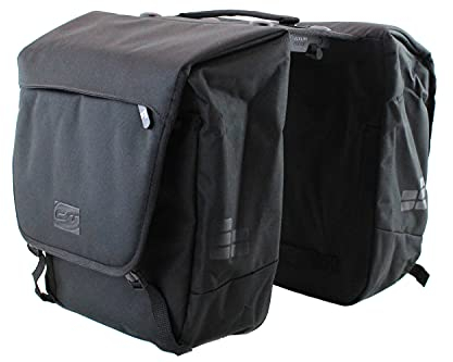 Contec Fahrrad Tasche, Doppeltasche - Via.Tour Double RT - 32 Liter, mit vormontiertem Racktime Snap-it Adapter, wasserabweisend, Farbe Schwarz, E-Bike