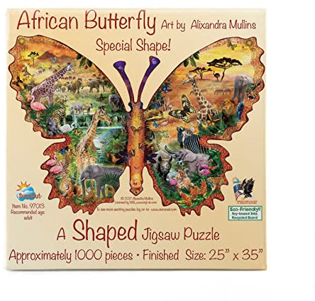 SunsOut Puzzle Forme 1000 pièces : Papillon Africain