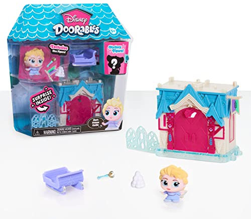 DOORABLES Disney, Elsa, Mini Casa con 2 Figure di cui 1 sorpresa e accessori, vari modelli disponibili, giocattolo per bambini dai 3 anni, GIOCHI PREZIOSI, DRB023