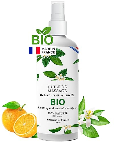 IZOË, Huile Massage et corps. Relaxante. Sensuelle. BIO. Seche. Hydratante. Sensuel. Femme. Professionnel, 100% Naturel. Huiles essentielles. Lavande. Flacon 200 ml