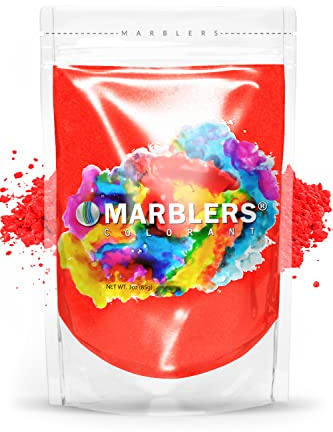 MARBLERS Red Mica Powder [Poppy Red] 3oz (85g) | Cosmetic Grade | Epoxy Resin Pigment | Dye | Non-Toxic, Vegan, Cruelty-Free | Lip Gloss, Nails, Body Butter | Bath Bomb, Candle & Soap Making