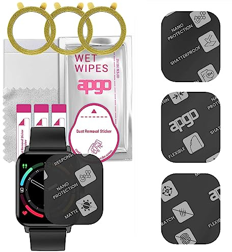 apgo 3 Stück Matte Displayschutzglas für ZTE Watch Live Smartwatch, Hybrid 8H, Bildschirmschutz, Schutzglas mit Full Glue [MATT]