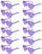 NACHLYNN 12 Pcs Purple Heart Shaped Sunglasses - Transparent Candy Color Rimless Sunglasses for Women, Party Favors
