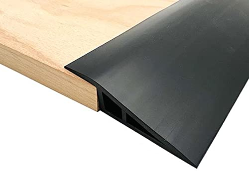 jackfru 1M/2M/3M Selbstklebend üBergangsprofil Abdeckleiste Breite: 7cm, Boden&Teppich für Teppich Schwellenübergang Höhe weniger als 15mm (3M-Schwarz)