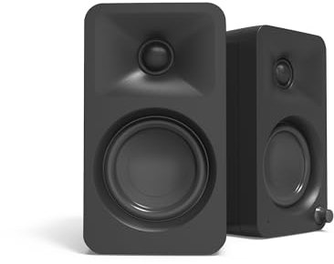 Kanto ORA 100W Powered Bi-amp Reference Desktop Computer Speakers w/Bluetooth 5.0 & USB-C | 100 Hz Crossover | Reference Quality Sound | Pair | Black