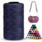 LEREATI Cordino per Borse Uncinetto Filo Macrame 1mm x 230m Macrame Corda Colorata Cordoncino per Borse a Uncinetto, Arazzo da Parete, Acchiappasogni, Fai da Te (Blu Scuro)