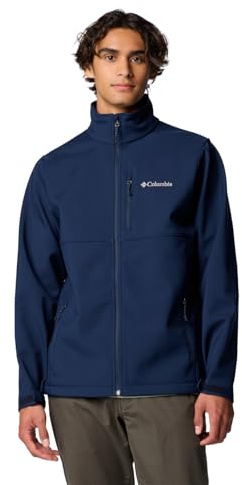 Columbia Chaqueta softshell Ascender para hombre, color azul marino universitario 2024, talla L
