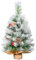 Mini Christmas Tree, 2ft/60cm Small Christmas Tree with Snow, Real Pine Cones Red Berries Decoration for Xmas, Office Living Room Kitchen Windowsill Christmas Desktop, Dining Tabletop