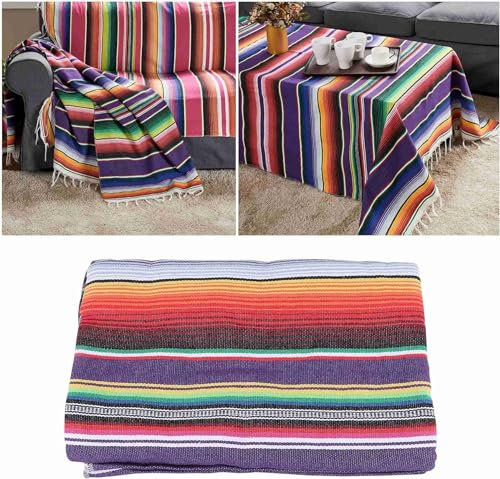 Popshyly Mexikanische Tisch Decke für Mexikanische Hochzeits Dekorationen, Mexikanische Saltillo Serape Decke Bett Decke Tisch Decke Tisch Decke Tapisserie Decke Picknick Matte