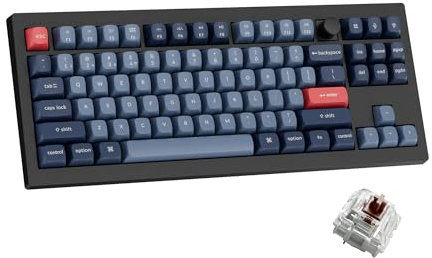 Keychron V3 Max TKL Wireless Mechanical Keyboard, QMK/VIA RGB Bluetooth/2.4 GHz/Wired, 87 Keys Hot-Swappable with Gateron Brown Switch, Compatible with Mac Windows Linux